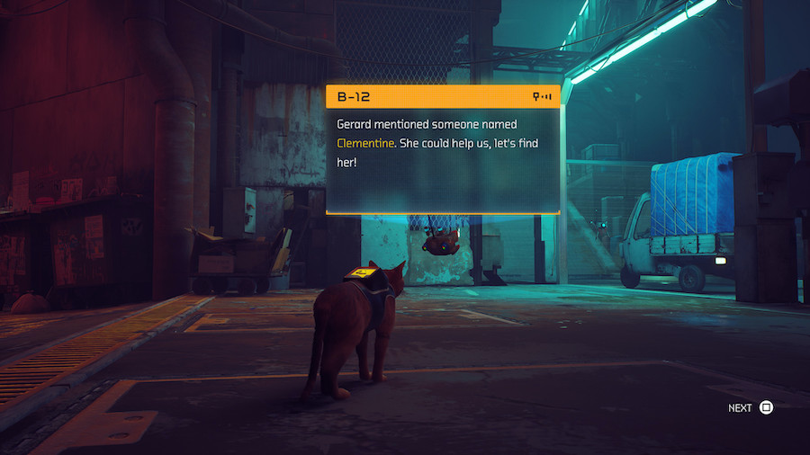 A Video Game Where You Play a Stray Cat Navigating a Futuristic Cybercity  in Order to Find Way Your Home